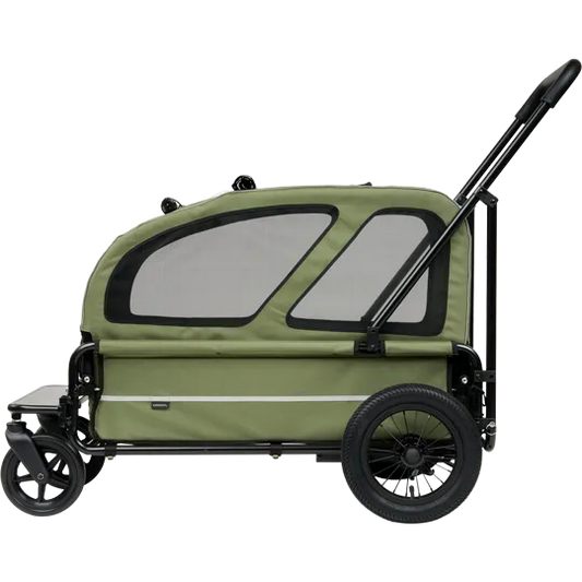 Grote honden buggy AIRBUGGY Carriage Set Moss Green – Luxe Hondenbuggy - Buggy - SpirePets