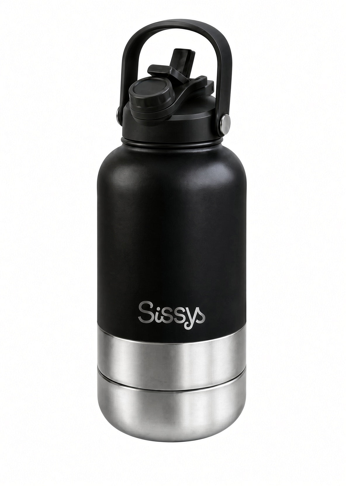 Sissys DuoSip 3 in 1 Waterbottle for pets Black