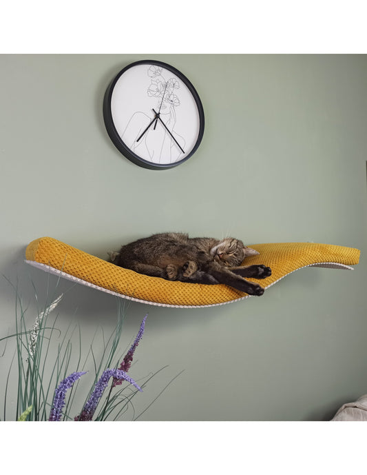 Metal Base Cat Wall Shelf WAVE 95 cm Unymmetrical Left,