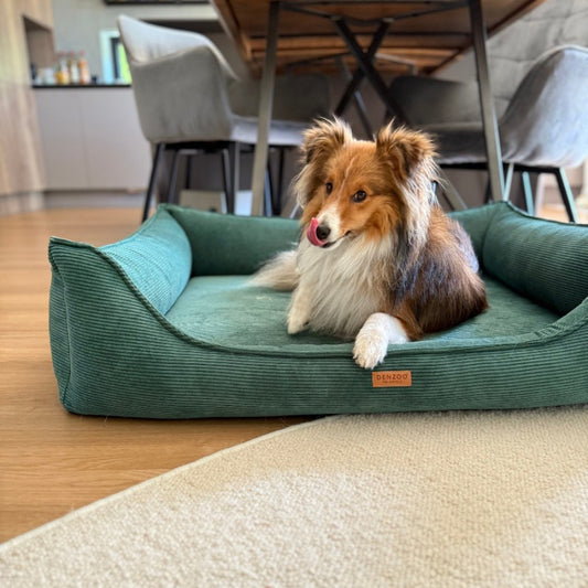 Orthopedic Dog Bed "TORINO" Bottle Green - Dog beds - Sissys Pet Place