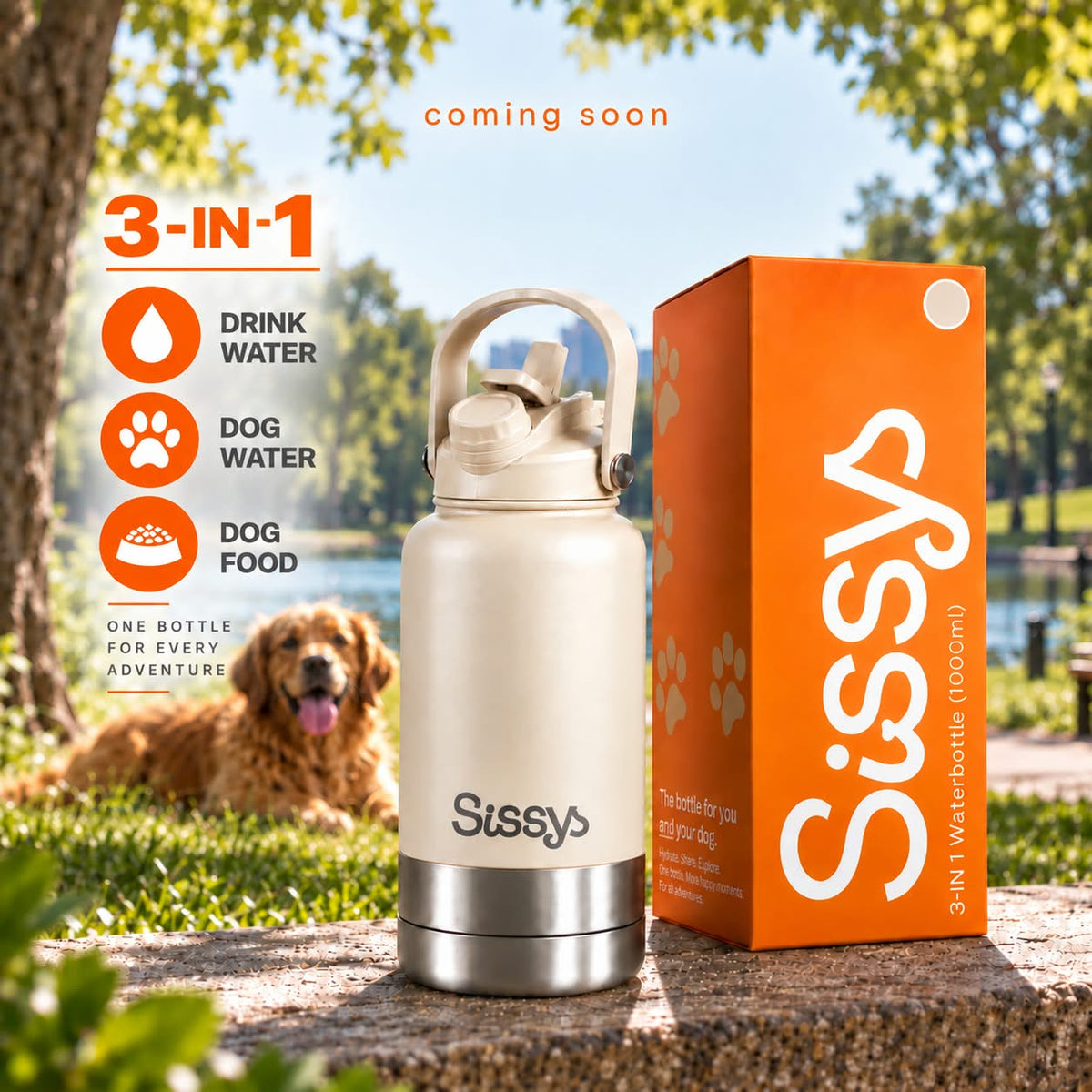 Sissys "DuoSip" 3 in Waterbottle for pets White