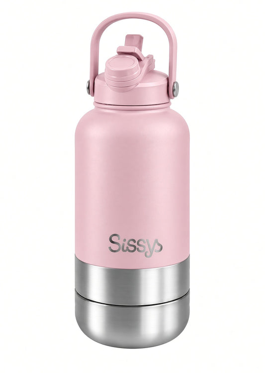 Sissys "DuoSip" 3-in-1 waterfles voor huisdieren Roze