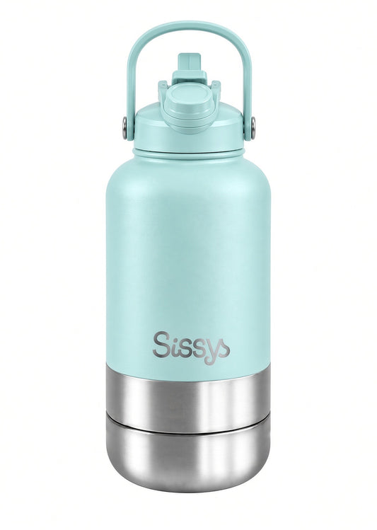 Sissy's "DuoSip" 3-in-1 waterfles voor huisdieren Dark Mint