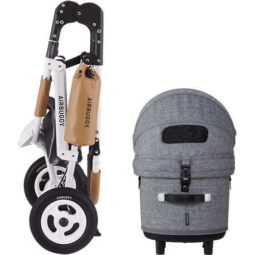 AirBuggy DOME 3 Premier Set Large Earth Grey Luxurious Dog Stroller - Buggy - SpirePets