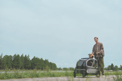 Grote honden buggy AIRBUGGY Carriage Set Moss Green – Luxe Hondenbuggy - Buggy - SpirePets