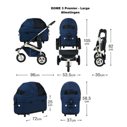 AirBuggy DOME 3 Premier Set Large Earth Grey Luxurious Dog Stroller - Buggy - SpirePets