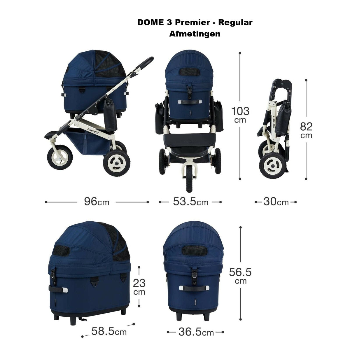 AirBuggy Dome 3 Regular - Earth Grey - hondenbuggy - Buggy - SpirePets