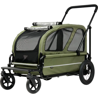 Grote honden buggy AIRBUGGY Carriage Set Moss Green – Luxe Hondenbuggy - Buggy - SpirePets