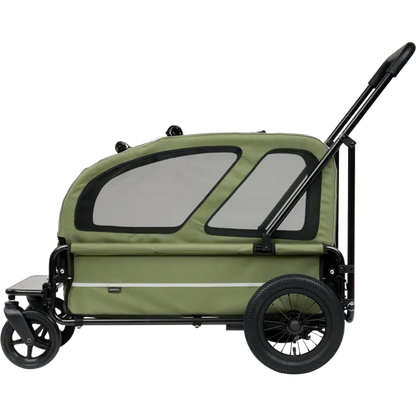 Grote honden buggy AIRBUGGY Carriage Set Moss Green – Luxe Hondenbuggy - Buggy - SpirePets