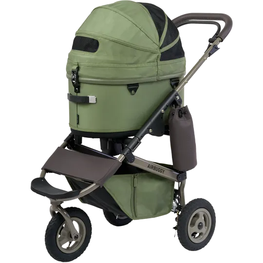 AirBuggy DOME 3 Premier Set Regular Moss Green Luxurious Dog Stroller - Buggy - SpirePets