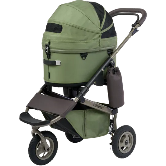 AirBuggy DOME 3 Premier Set Regular Moss Green Luxurious Dog Stroller - Buggy - SpirePets