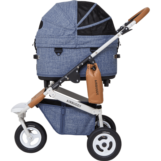 AirBuggy DOME 3 Premier Set Regular Melange Denim Luxurious Dog Stroller - Buggy - SpirePets