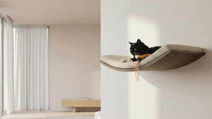 "The Soft Shape" 60 cm Cat Shelf, wood base