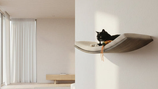 "The Soft Shape" 60 cm Cat Shelf, wood base