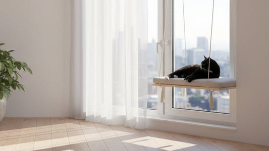 "The Sunny Spot" 60 cm Cat Shelf, wood base