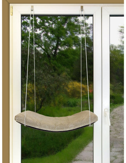 "The Arcing View" 60 cm Cat Shelf, metal base
