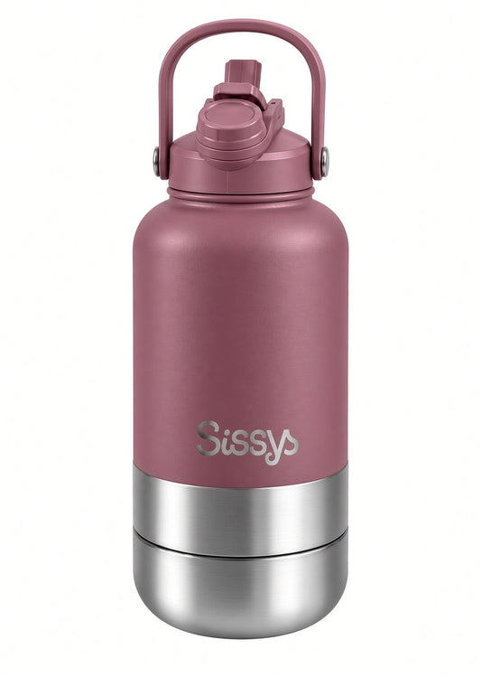 Sissy's "DuoSip" 3-in-1 waterfles voor huisdieren Roze