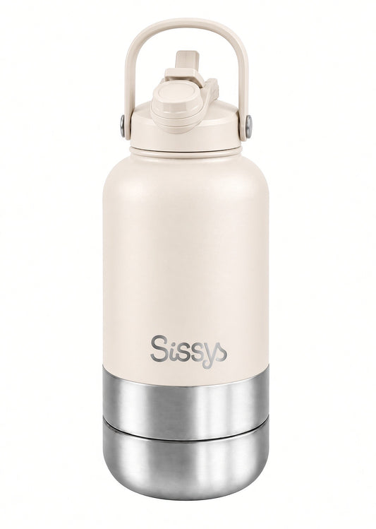 Sissys "DuoSip" 3-in-1 waterfles voor huisdieren Wit