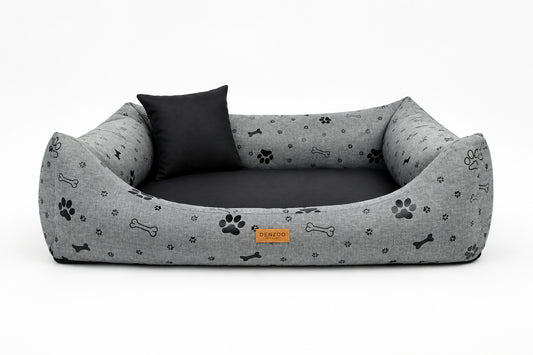 Orthopedic Dog Bed "MODENA PRINT" Black Foot