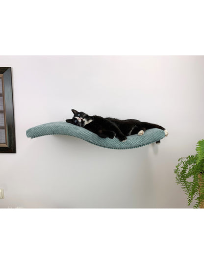 Metal Base Cat Wall Shelf WAVE 75 cm Symmetrical Right,