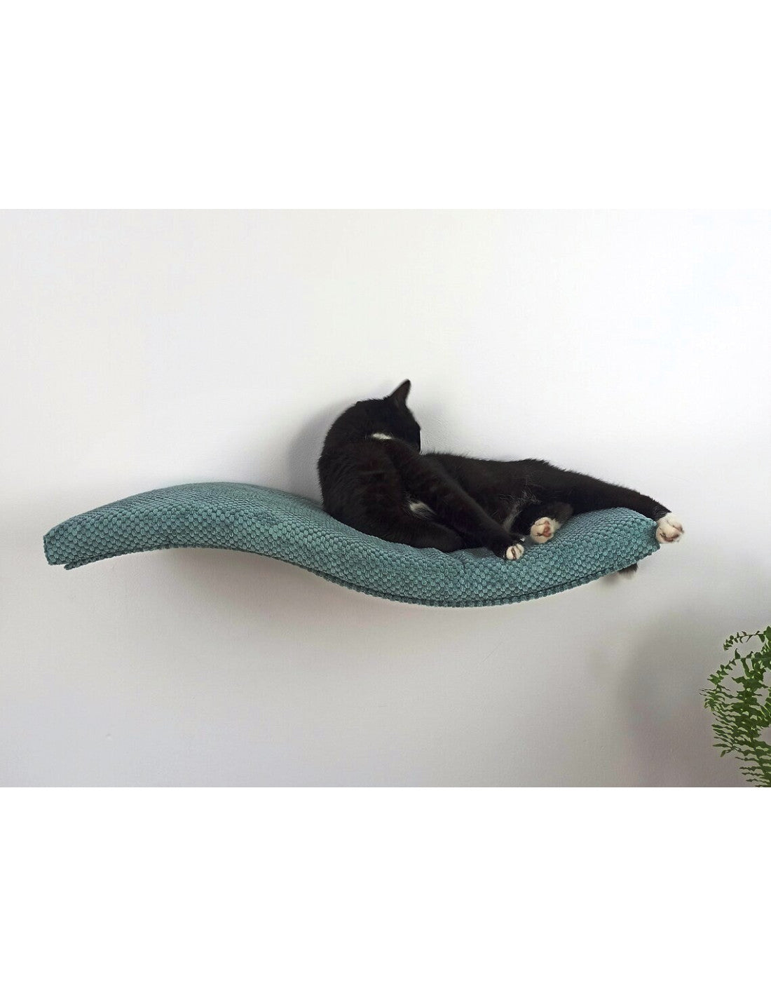 Metal Base Cat Wall Shelf WAVE 75 cm Symmetrical Right,