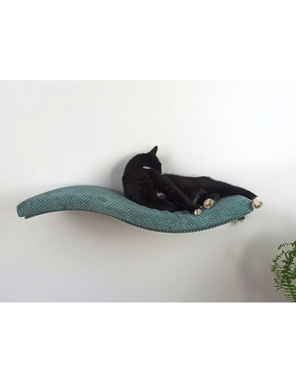 Metal Base Cat Wall Shelf WAVE 75 cm Symmetrical Right,
