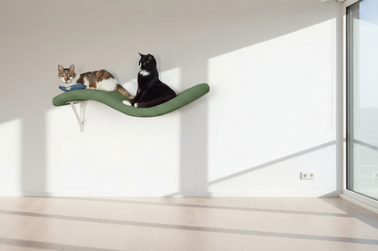 Metal Base Cat Wall Shelf WAVE 75 cm Symmetrical Right,