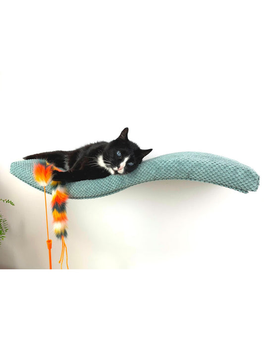 Metal Base Cat Wall Shelf WAVE 75 cm Unsymmetrical Left,
