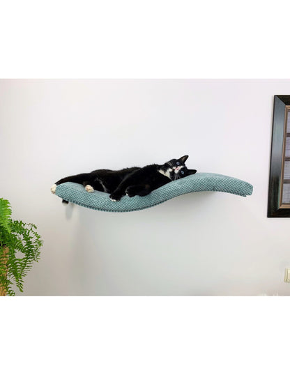 Metal Base Cat Wall Shelf WAVE 75 cm Unsymmetrical Left,