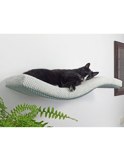 Metal Base Cat Wall Shelf WAVE 75 cm Unsymmetrical Left,