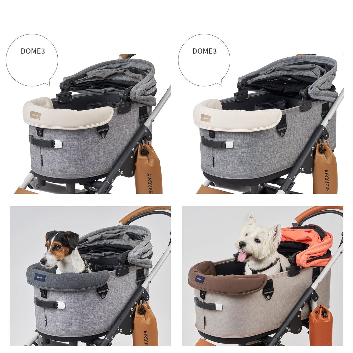 AirBuggy DOME 3 Corner Cushion – Light Grey - Buggy - SpirePets