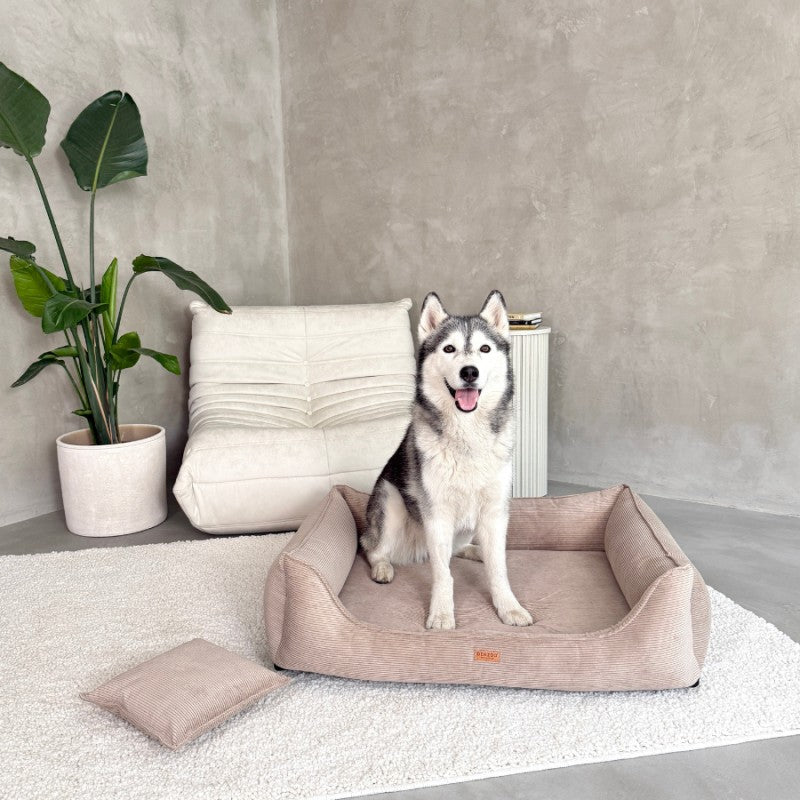 Orthopedic Dog Bed "TORINO" Dark Beige - Dog beds - Sissys Pet Place