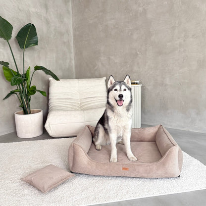 Orthopedic Dog Bed "TORINO" Dark Beige - Dog beds - Sissys Pet Place