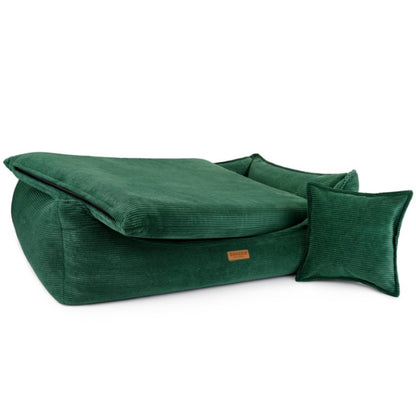 Orthopedic Dog Bed "TORINO" Bottle Green - Dog beds - Sissys Pet Place