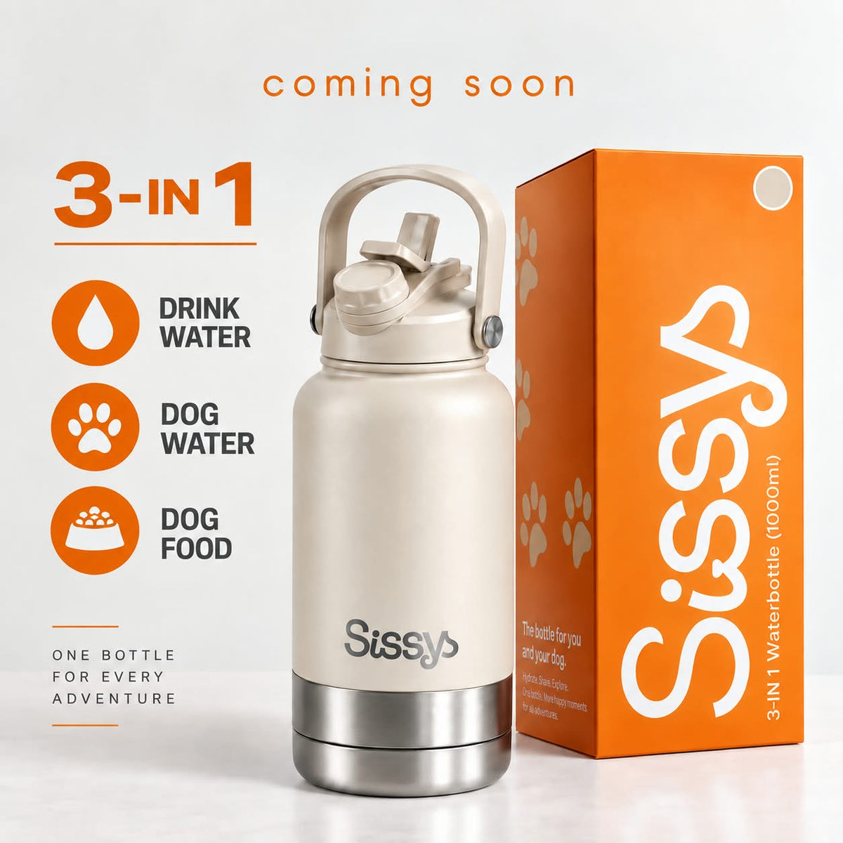 Sissys "DuoSip" 3 in Waterbottle for pets White