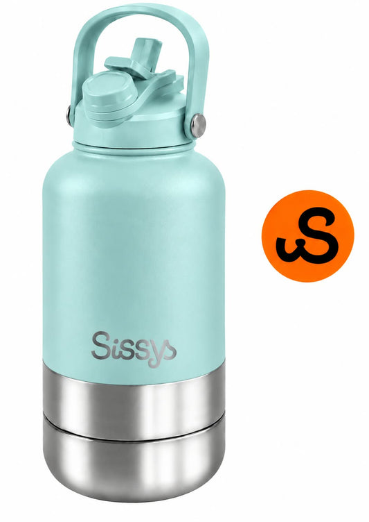 Sissys "DuoSip" 3 in Waterbottle for pets Dark Mint - Dog beds - Sissys Pet Place - Mint - 1.000 cc (liter)