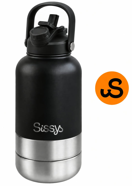 Sissys "DuoSip" 3 in Waterbottle for pets Black - Dog beds - Sissys Pet Place - Black - 1.000 cc (liter)
